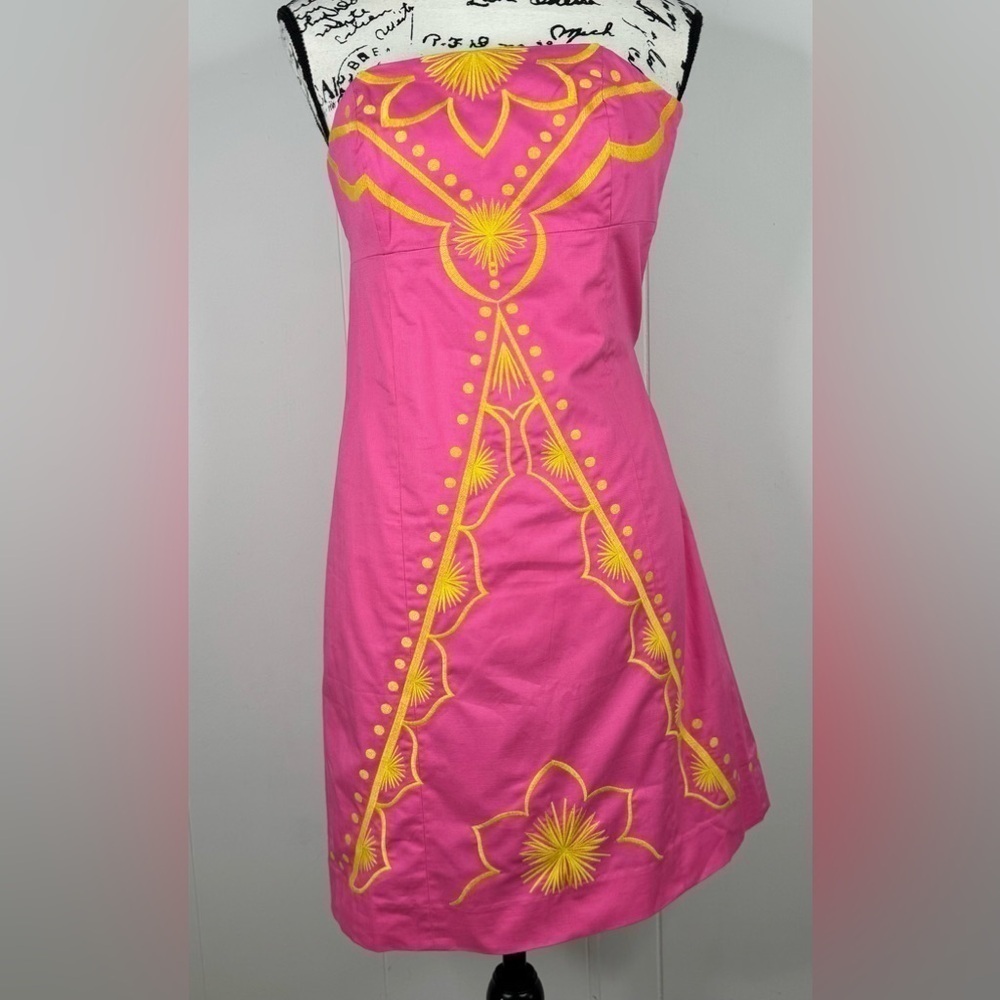 Lilly Pulitzer Bowen Bumblebee Strapless Dress Size 0 - Picture 2 of 10